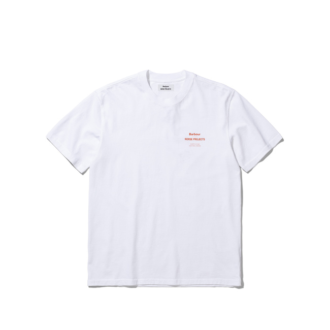 Tシャツ・カットソー BARBOUR Men T-shirt White MTS1436 WH11 Barbour x Norse Logo Tee