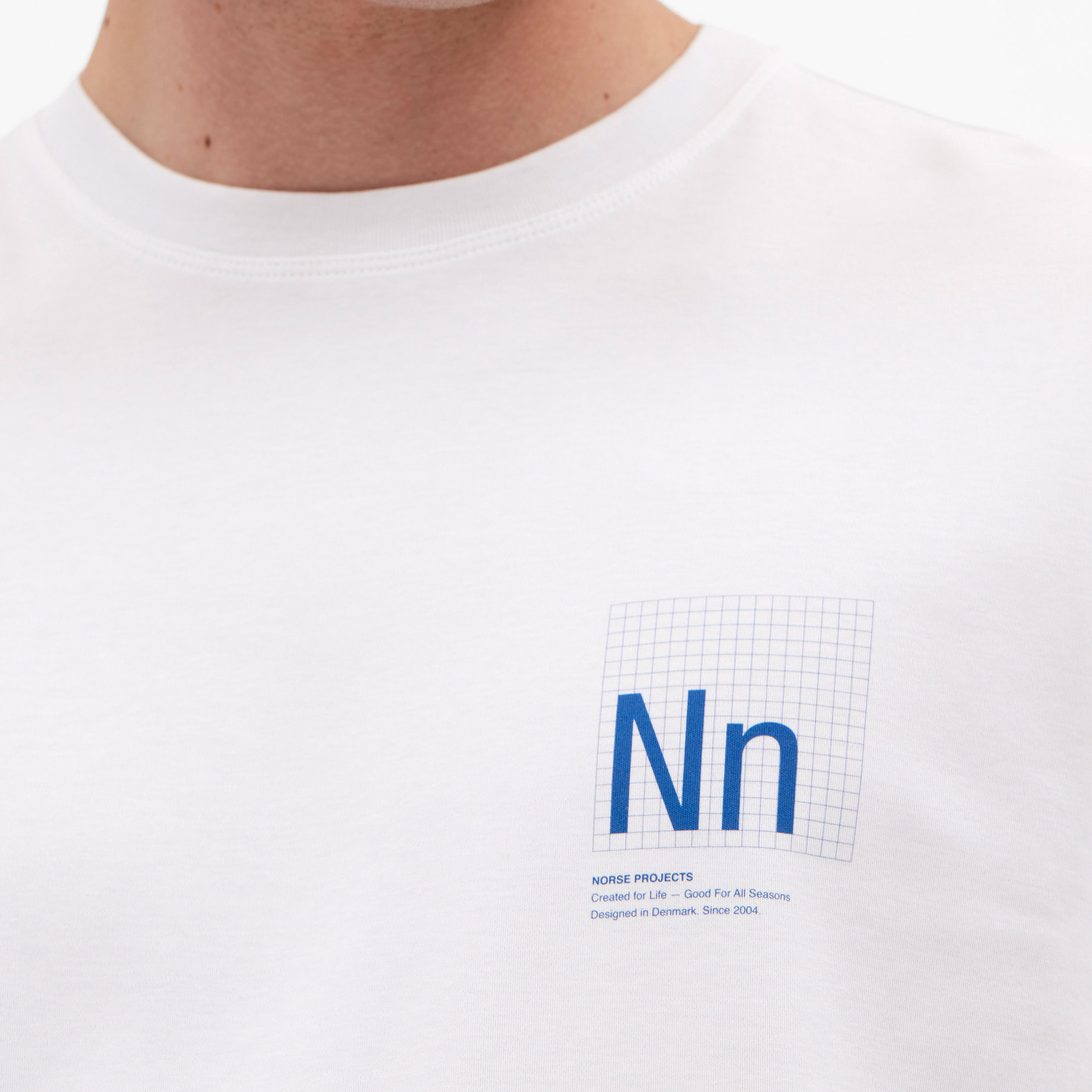 【関税込み】NORSE PROJECTS ホワイト Jakob Tシャツ Jakob Interlock Nn Print T-Shirt