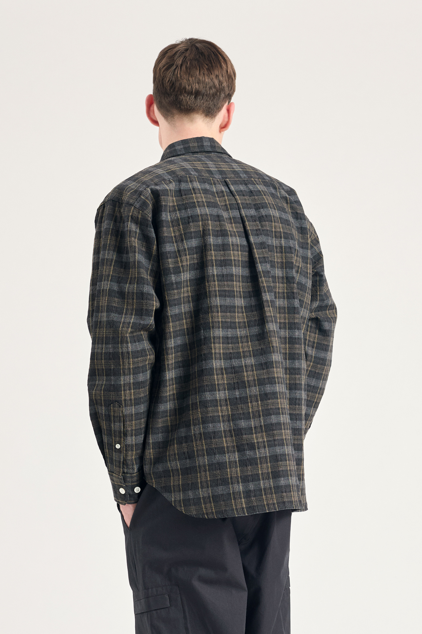 URU(ウル)/WOOL CHECK OVER SHIRTS/Gray