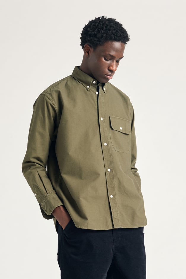 トップス NOROLL RELAX GINGAM CHECK SHIRT OLIVE NOROLL RELAX GINGAM CHECK SHIRT OLIVE